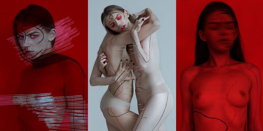 2016г., Ph, idea, lines on body | Kamilla Khanapova. Models | Yuly Varlamov, Alyona Pashko. MUAH | Polina Elagina