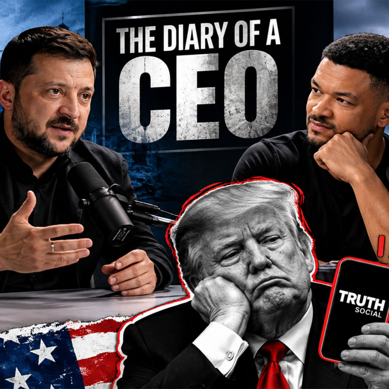 А ты, Трамп, Трус (Сошиал). Владимир Зеленский пришел в подкаст The Diary Of A CEO